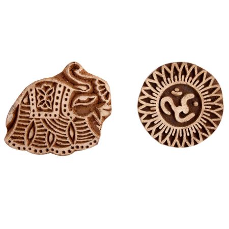 Set of 2 Piece New Mix Wooden Printing Block